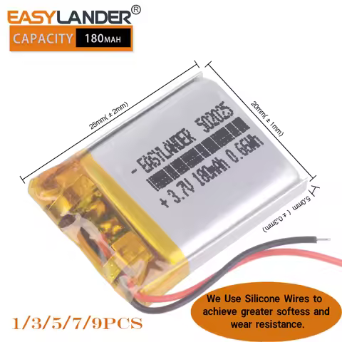 Silicone Wires 3.7V 200mAh 502025 Lithium Polymer Li-Po li ion Battery Lipo For DVR advocam FD video