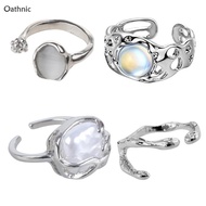 Oathnic Trend Vintage Opal Irregular Natural Stone Ring Opal Aesthetic Hollow Ring