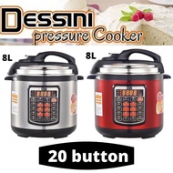 [BEST SELLER] DESSINI PREMIUM 8L 20 BUTTON ELECTRIC PRESSURE COOKER MULTI COOKER RICE COOKER DROPSHI