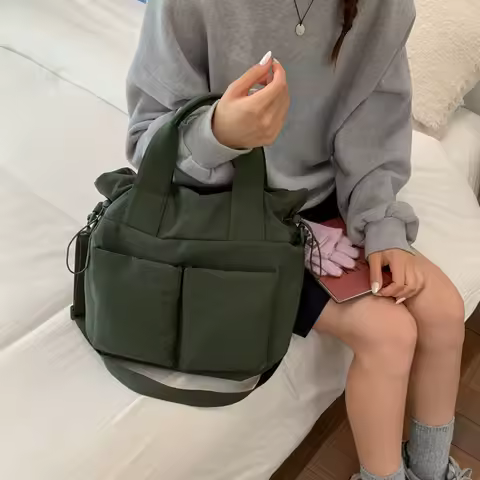 New Commuting Versatile Crossbody Bag for Women Lightweight Nylon Casual Handle Bag Multifunctional