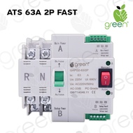 Applegreen ATS Automatic transfer switch 2P 220Vac 63A Fast switch  สวิทช์สลับแหล่งจ่ายไฟอัตโนมัติ พลังงานทดแทน ไฟฟ้าสำรอง 220โวลต์ 63A   รุ่นทำงานเร็ว