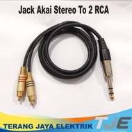 ""(TERLARIS) JUAN - KABEL JACK AKAI STEREO 6.5 TO DUAL RCA GOLD