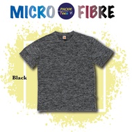 BLACK QD5002 100% CATIONIC POLYESTER INTERLOCK FLATKNIT JERSEY ROUND NECK SHORT SLEEVE TSHIRT UNISEX