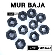 100 pcs M6 M8 M10 Black Steel Nuts 8.8