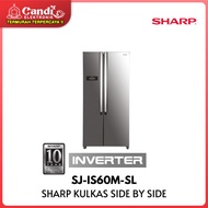 SHARP KULKAS SIDE BY SIDE SJ-IS60M-SL Inverter SJIS60M / SJ IS60M 563L