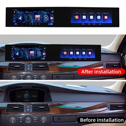 21inch Dual Screen CarPlay For BMW E60 E61 E63 E64 2003-2010 CCC CIC Android 15 Navi Multimedia Vide