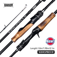 KAYU Kingdom KING PRO II 2-piece Fishing Rod Swivel And Casting Fishing Rod 24T Carbon Fishing Rod 1.8M 1.98M 2.1M Wooden Fishing Rod