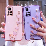 Casing xiaomi redmi note 11 redmi note 11s 4g redmi note 11 pro 5g phone case softcase silicone cover with Wristband love bracelet for girl