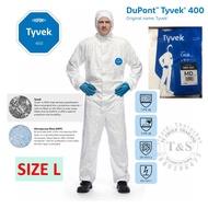 DUPONT ชุดป้องกันสารเคมี ชุด PPE รุ่น TYVEK 400 สีขาว ป้องกันฝุ่นละออง และ สารเคมีที่เป็นอันตรายต่อร่างกาย (1ชุด)