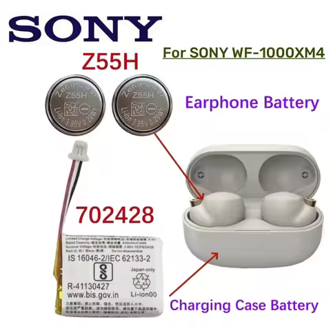 702428 Original SONY battery For ZeniPower Z55H Battery For SONY WF-1000XM4 1000XM4 XM4 Bluetooth Ea