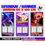 Counter Price Table Banner - Size 50x100 Cm