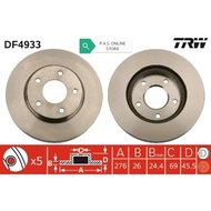 TRW Disc Brake Rotor Front DF4933 Proton Inspira 1.8 2.0 (276mm)