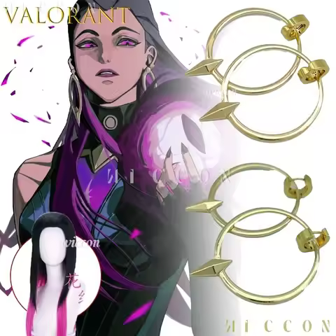 Halloween Valorant Reyna Cosplay Earrings Clip On Non Piercing Anime Prop Clothing 2025 Carnival Out