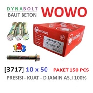 150 Pcs - DYNABOLT 10 x 50 [3717] Wowo - Baut Beton Panjang 5 cm