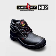 HammerKings HK2 15003 Mid Cut Laces Black Safety Shoes Kasut Keselamatan Kasut Kerja Hitam Working B