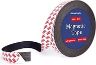 Towjug 20 Feet Magnetic Tape Strip Roll with 3M Self Adhesive Backing, 1/2 in Width Flexible Sticky 