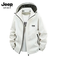 JEEP SPIRIT Jaket Daki Gunung ฤดูใบไม้ผลิและฤดูใบไม้ร่วงแจ็คเก็ตทรงหลวมของผู้ชายเสื้อผ้าแฟชั่นแบบวิ