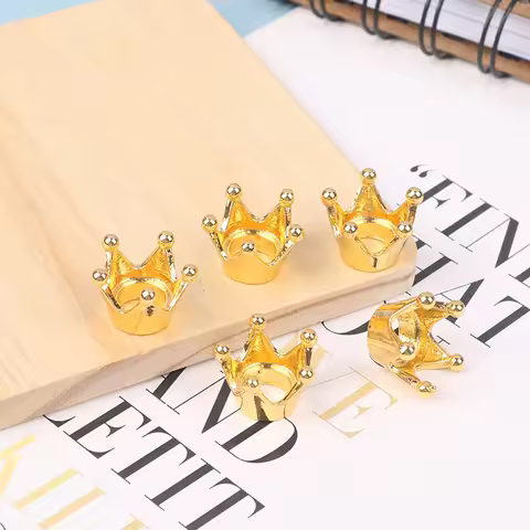 5pcs Dollhouse Miniature Mini Metal Crown Princess Headwear Model Dolls Accessories Kids Pretend Toy