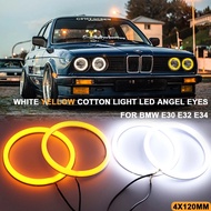 For BMW E30 E32 E34 Front Headlight LED Angel Eyes Halo Ring Kits DRL No Error White Amber Cotton Co