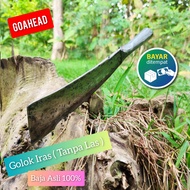 (COD) Golok Iras Baja Putih - Bendo Pemotong Kayu Anti Gompal  Cocok Untuk Tebang Pohon Dan Tebas Ba