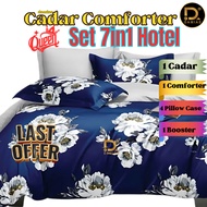 Cadar English Design 7 in 1 Comforter Fitted  High Quality Queen Size Corak Bunga Vantage