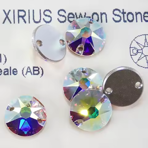 K9 Sewn Strass XIRIUS Round Circle Glass Crystal AB Diamond Sew on Rhinestone Beads for Garment Dres
