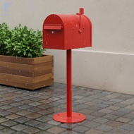 Flameer Vintage Metal Mailbox Rainproof Lockable Mailbox Box Weather-Resistant Metal
