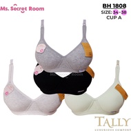 TALLY BRA BH 1808 | CUP A | SIZE 34-38 l FULL CUP l TANPA KAWAT | BUSA TIPIS | KAIT 3 l BAHAN KATUN 