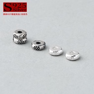 S925 Sterling Silver Solid Small Disc Spacer Bracelet Spacer Spacer Beads diy Bracelet Accessories