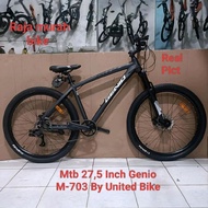 sepeda gunung mtb 275 inch united genio m703 frame alumunium sepeda gunung genio m703 10 speed