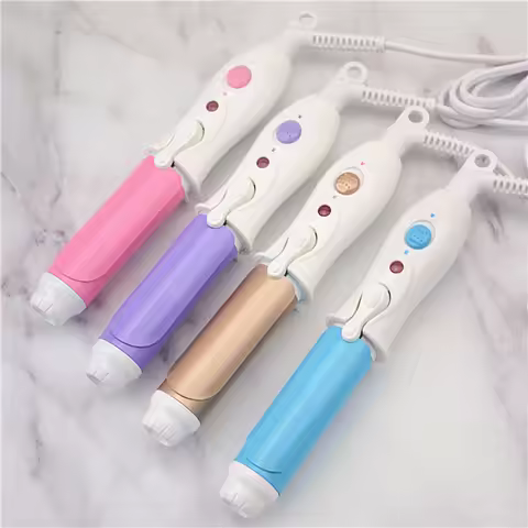 110-240V Portable Travel Electric Mini Hair Curler Curling Iron Fast Small Tourmaline Ceramic Wavy T