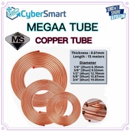 MEGAA TUBE  Aircon Copper TUBE / Pipe 1/4  3/8  1/2 5/8 3/4 Inch X 0.61mm / 0.71mm AirCond COPPER TU