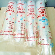 Cup Plastik Merak / Merak Plus 12 OZ 14 OZ 16 OZ 18 OZ