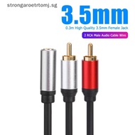 Strongaroetrtomj 1 Female To 2 Male RCA Y Splitter Adapter Cord Gold Plated Plug For Speaker Amplifier Sound System 0.25m Audio Cable SG