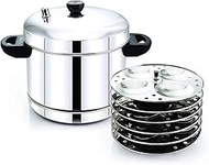 Stainless Steel Idli Maker/Idly Maker with 6 Plates, 24 idlis/Silver Induction &amp; Standard Idli Maker (Pack Of 1)