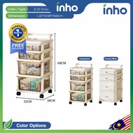INHO L32/64cm (4-8 Layers) Multipurpose Storage Trolley Rack Drawer Storage Cabinet With Wheels