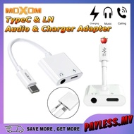 Moxom AX-16/AX-18/AX-19/AX-20 LN To TypeC Adapter TypeC to 3.5mm Adapter Audio Output & Charger Adap