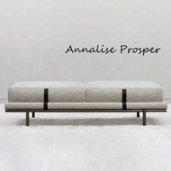 Minimalist Fabric Bench Sofa 2-Seater Modern Living Room Stool