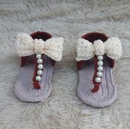 sepatu bayi perempuan prewalker rajut sendal bayi variasi pita cantik unik lucu murah kekinian bisa custom