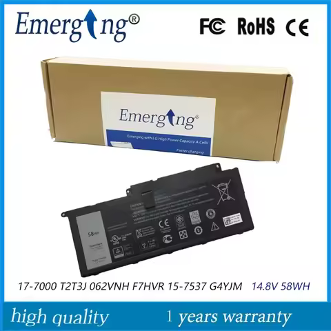 14.8V 58WH New F7HVR Laptop Battery for Dell Inspiron 17-7000 T2T3J 062VNH 15-7537 G4YJM