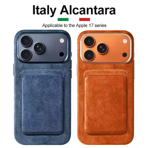 Magnetic Alcantara i Phone Case Cover On For Magsafe Wallet iphone 15 16 17 Pro Max Plus Air 5G ProM