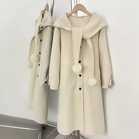 Fur Coat Woman Women's Clothing Women's Woolen Coat Warm Korean Popular Women's Clothes High Quality