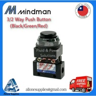 Mindman EPA-108 3/2 Way Push Button Valve "Made in Taiwan" Colour : Black , Green and Red , Port siz