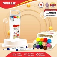 GREEBEL Premium Acrylic Marker Single Head 1 Set 12C - Durable 1-End Acrylic Marker