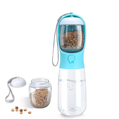 Dog Water Bottle with Food Container, Travel Puppy Water Bowl, Portable Pet Dispenser,Puppy Essentia