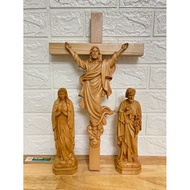 Catholic altar set 25cm: Mother of Lourdes - Lord Triumph - Saint Joseph