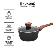 Fukuro Non-Stick Sauce Pan with Lid 18cm, Non Stick Kanzen Forged Frying Pan