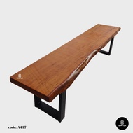 A417. Chengal Emas Solid Wood Rustic Bench / Dining Bench / TV Console / Wooden Bench / Shoe Bench