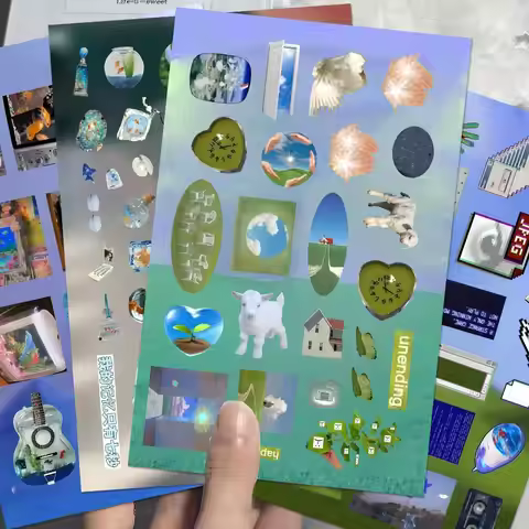 8/16 Sheets Y2K Dreamcore Scrapbook Stickers Gen Z Electronic Memories Style Retro Aesthetic Decorat