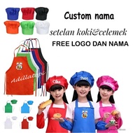 Children's Apron + Chef hat custom name children's Apron/